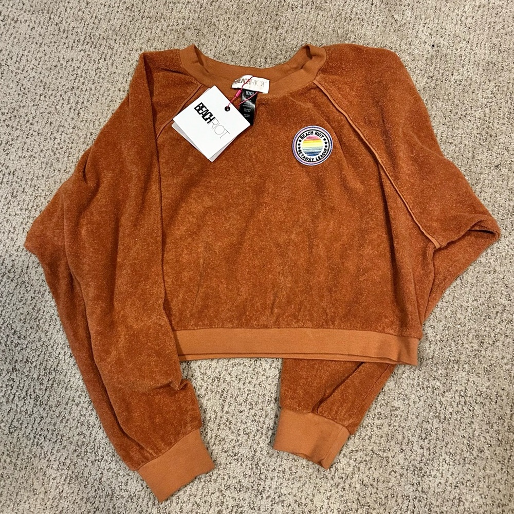 Beach Riot Terrycloth Long Sleeve Crop Top